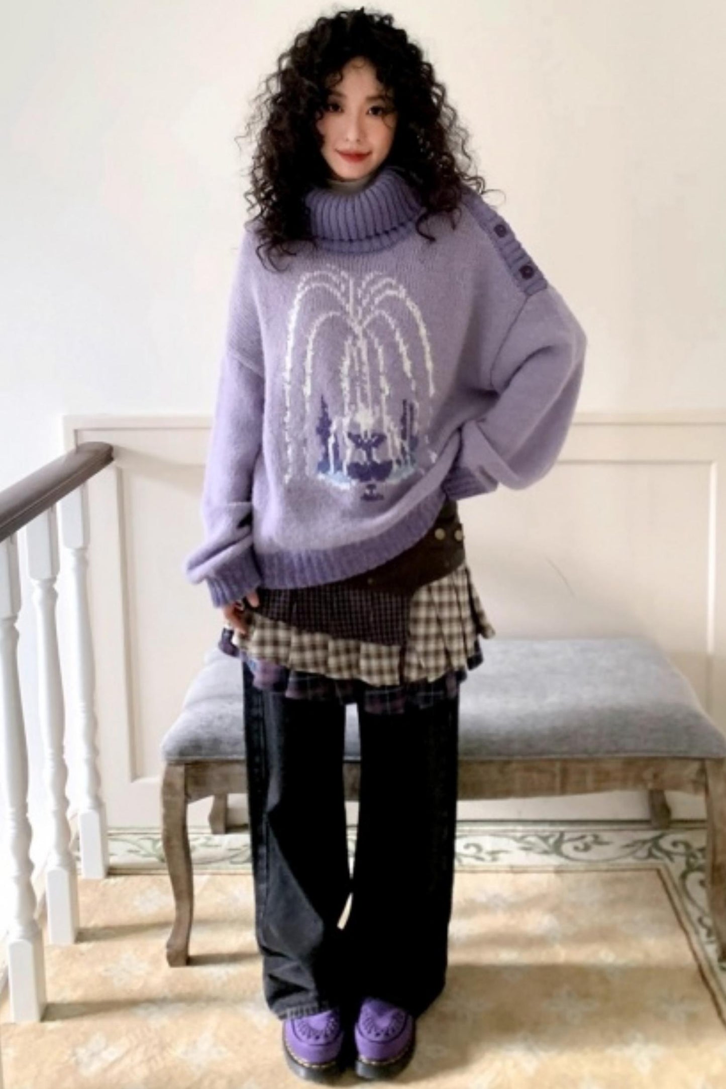 Fountain Pattern Knit Sweater