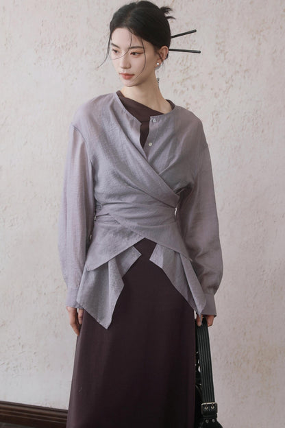 Elegant Purple Vest Dress