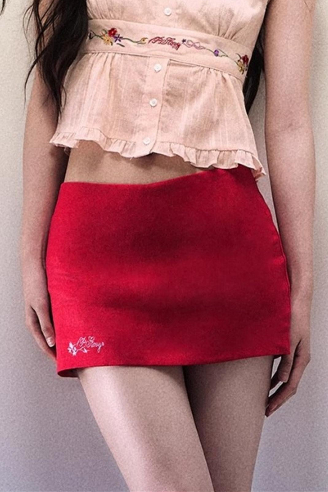 Summer Chic Pink Linen Blend Mini Skirt