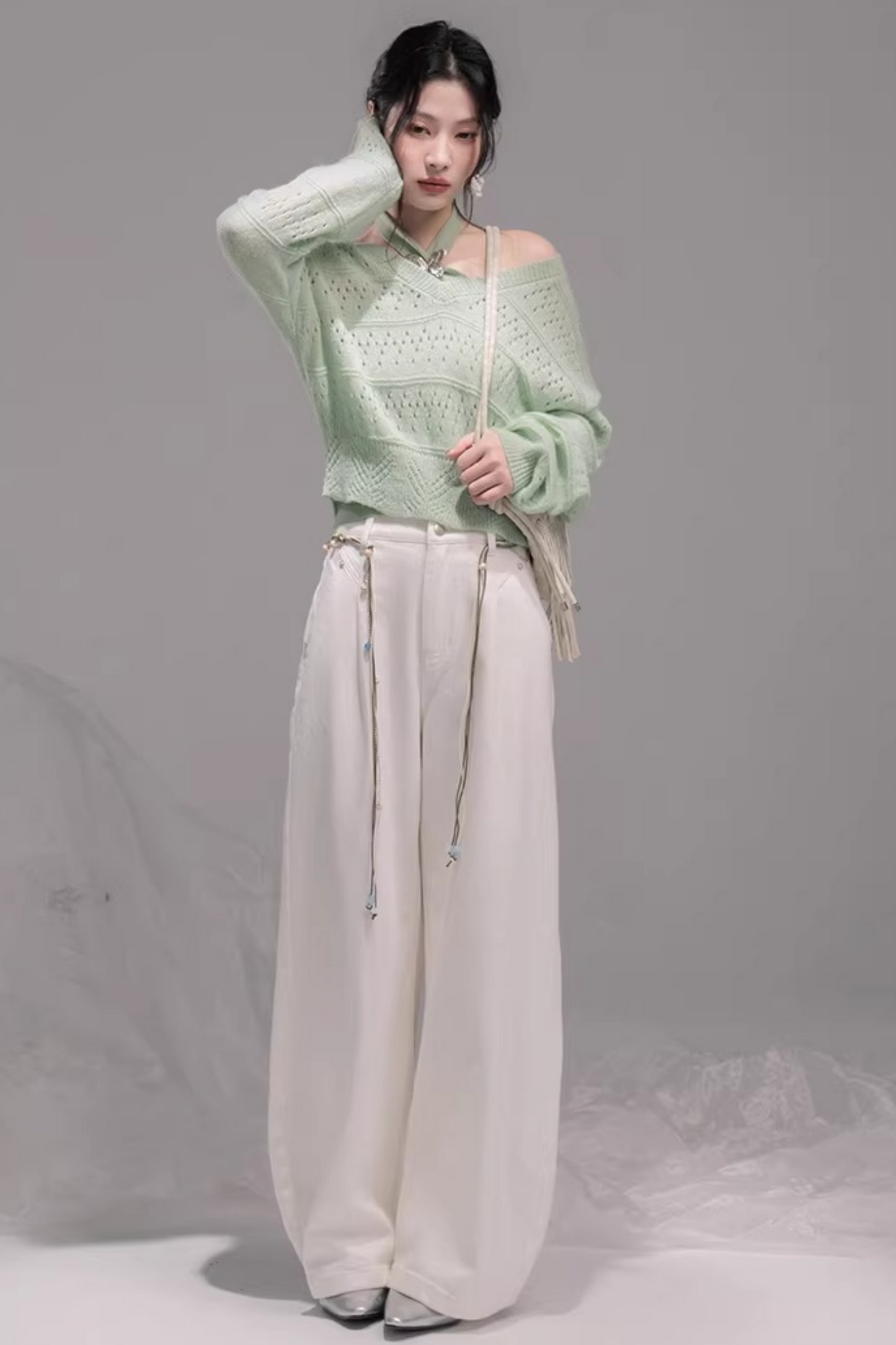 Stone White Lyocell Jeans Set