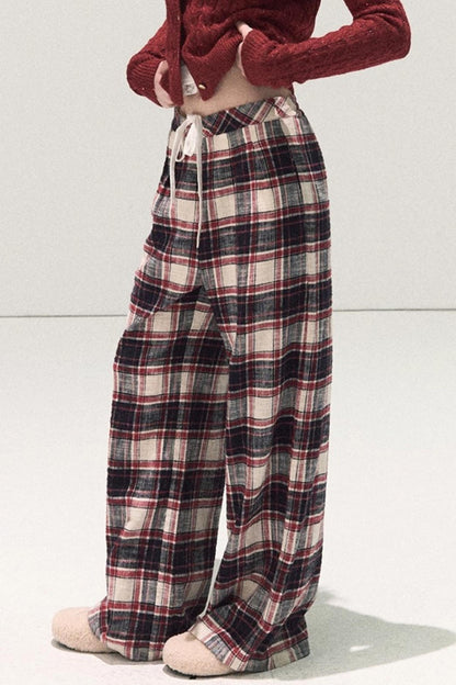Pure Cotton Plaid Winter Pants
