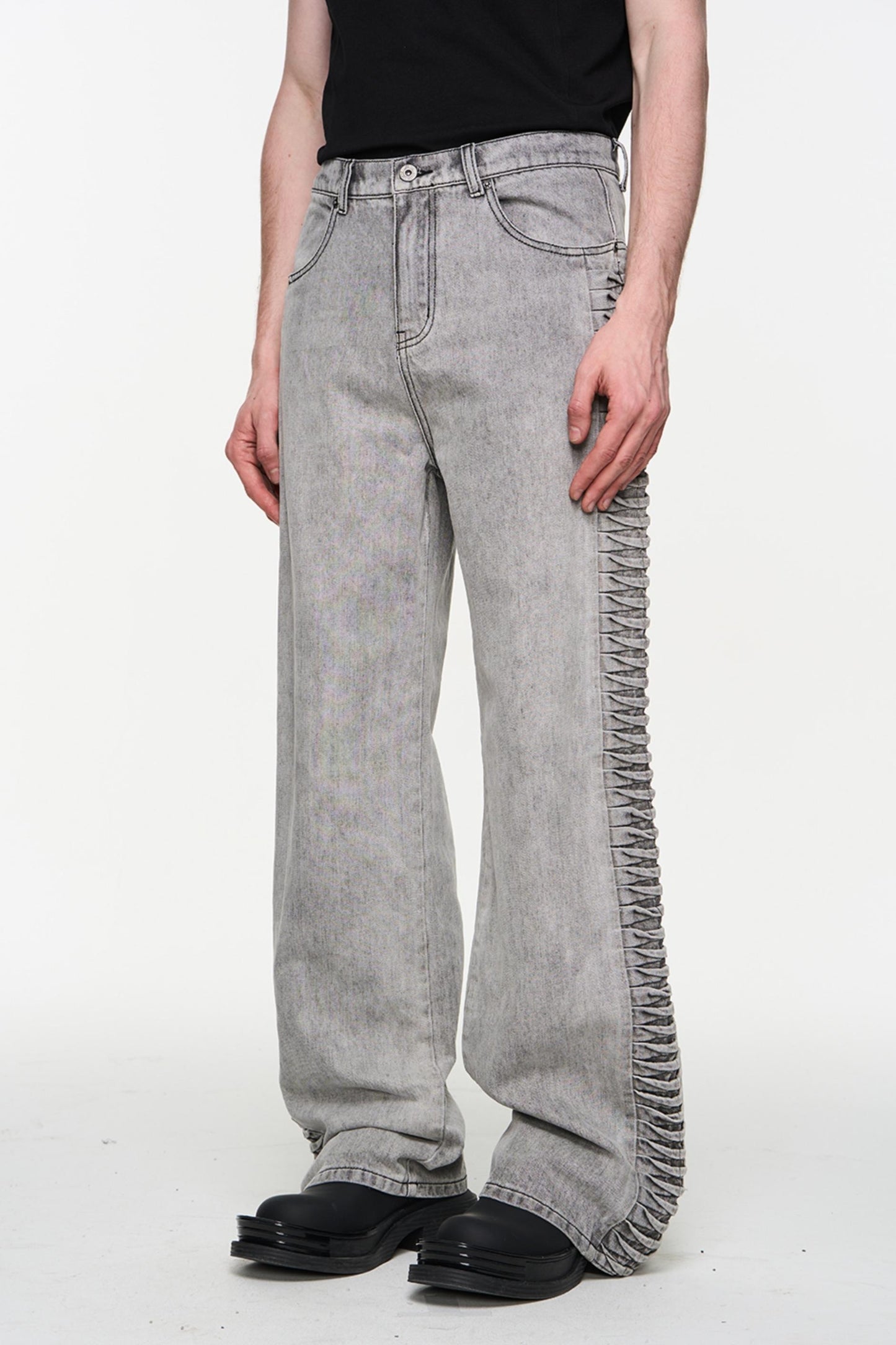 Relaxed Straight Denim Trousers