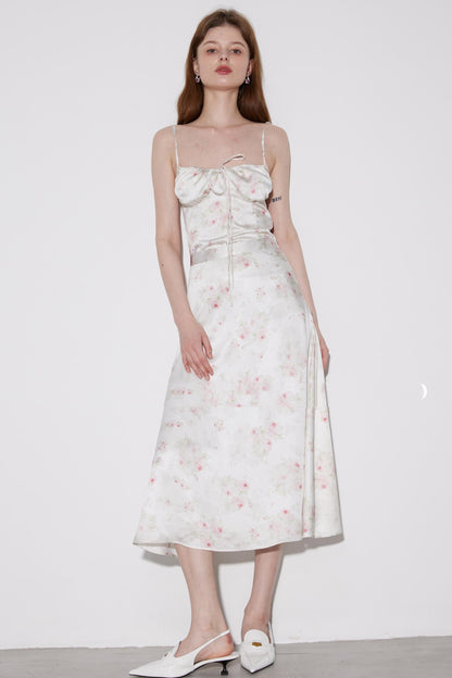 Summer Satin Floral Lingerie Set-Up