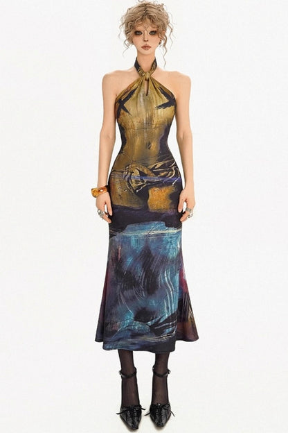 Spice Girl Retro Halterneck Dress