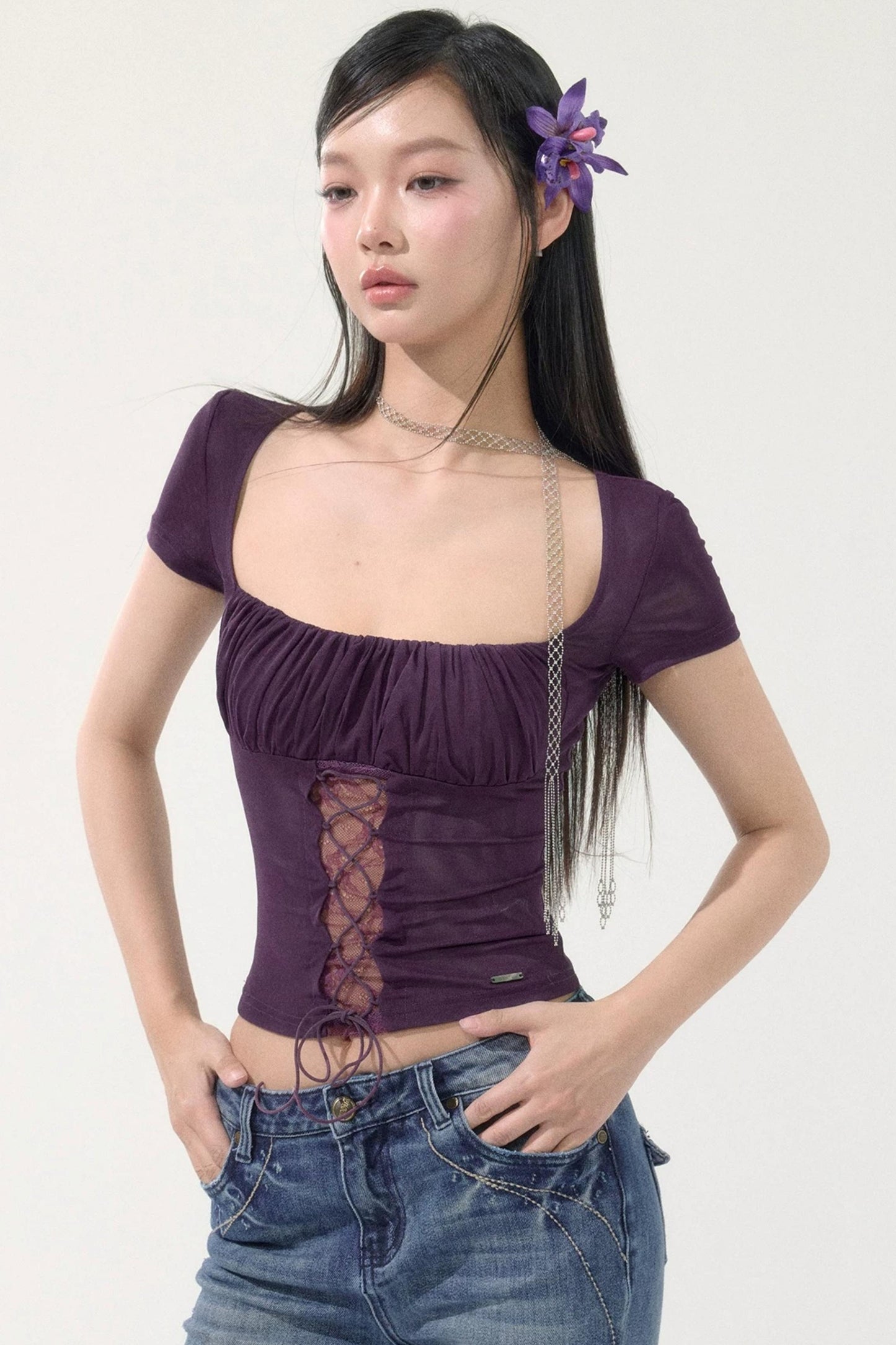 Sweet Retro Mesh Top