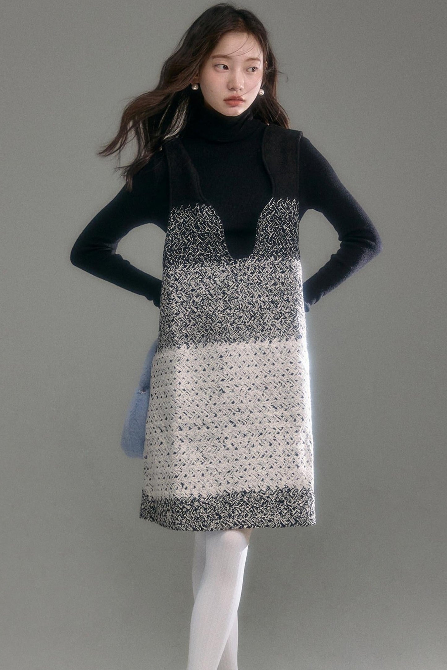 Layered Gradient Woolen Dress