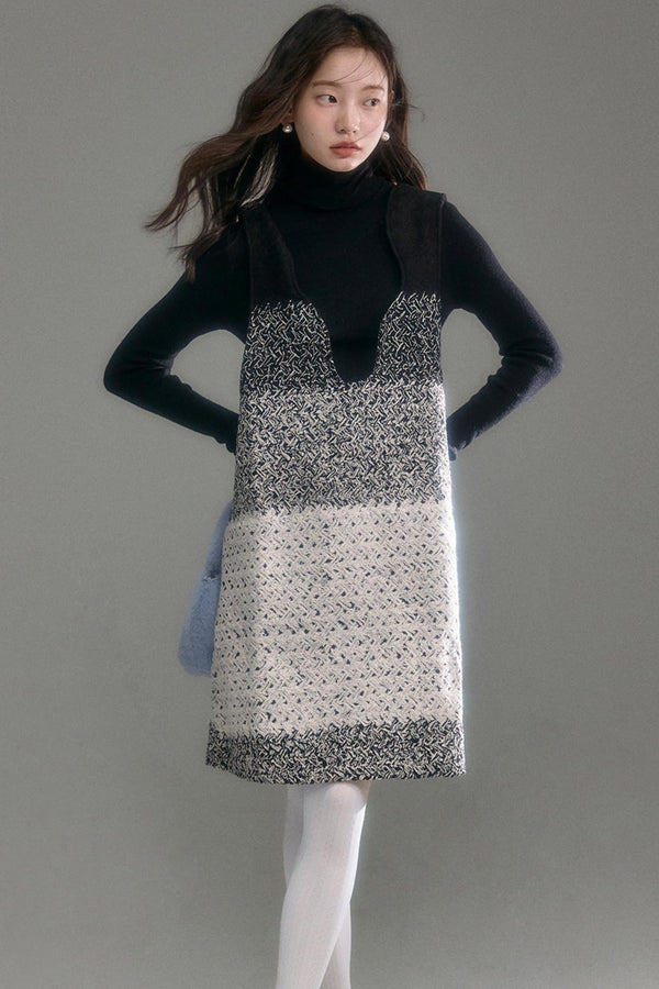 Layered Gradient Woolen Dress