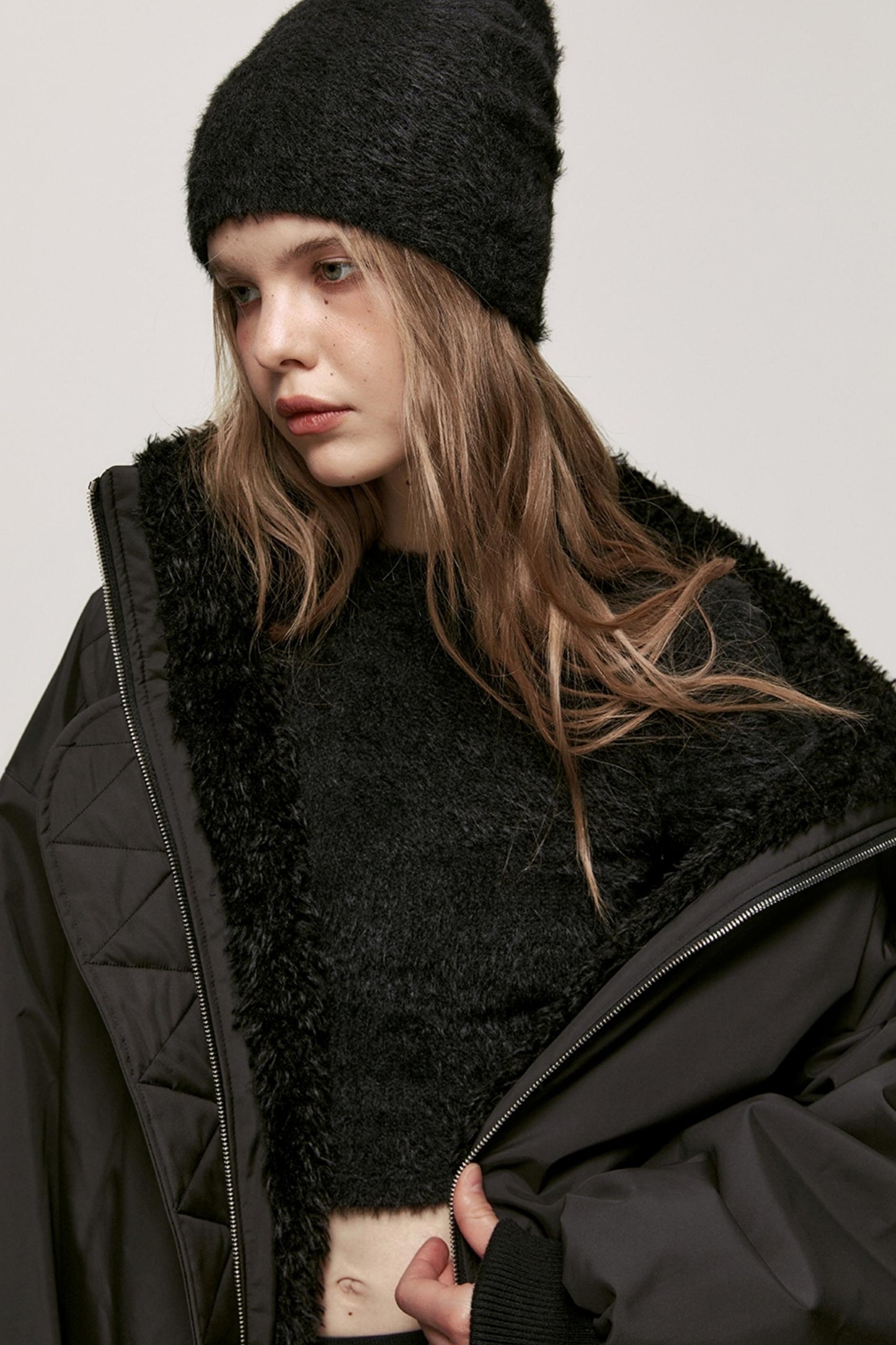 Reversible Wool Fur Jacket