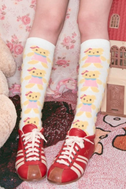 Bear Plush Knitted Socks
