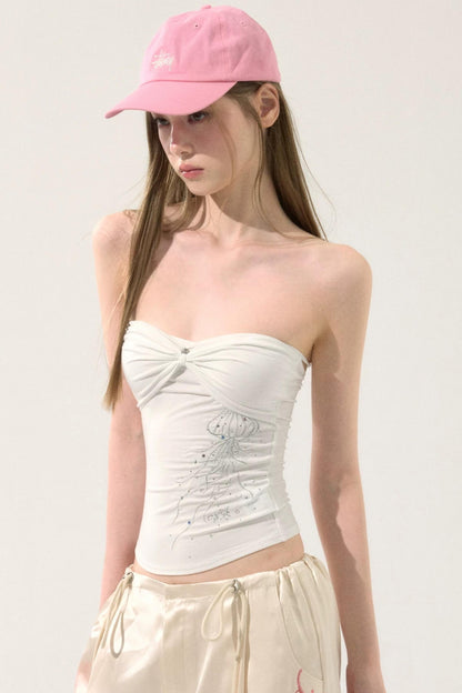 Rhinestone Twist Tube Top