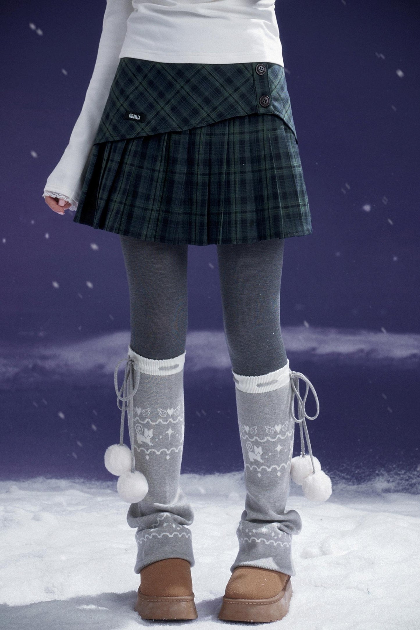 Versatile Dark Green Pleated Skirt