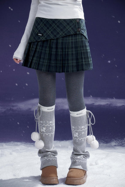 Versatile Dark Green Pleated Skirt