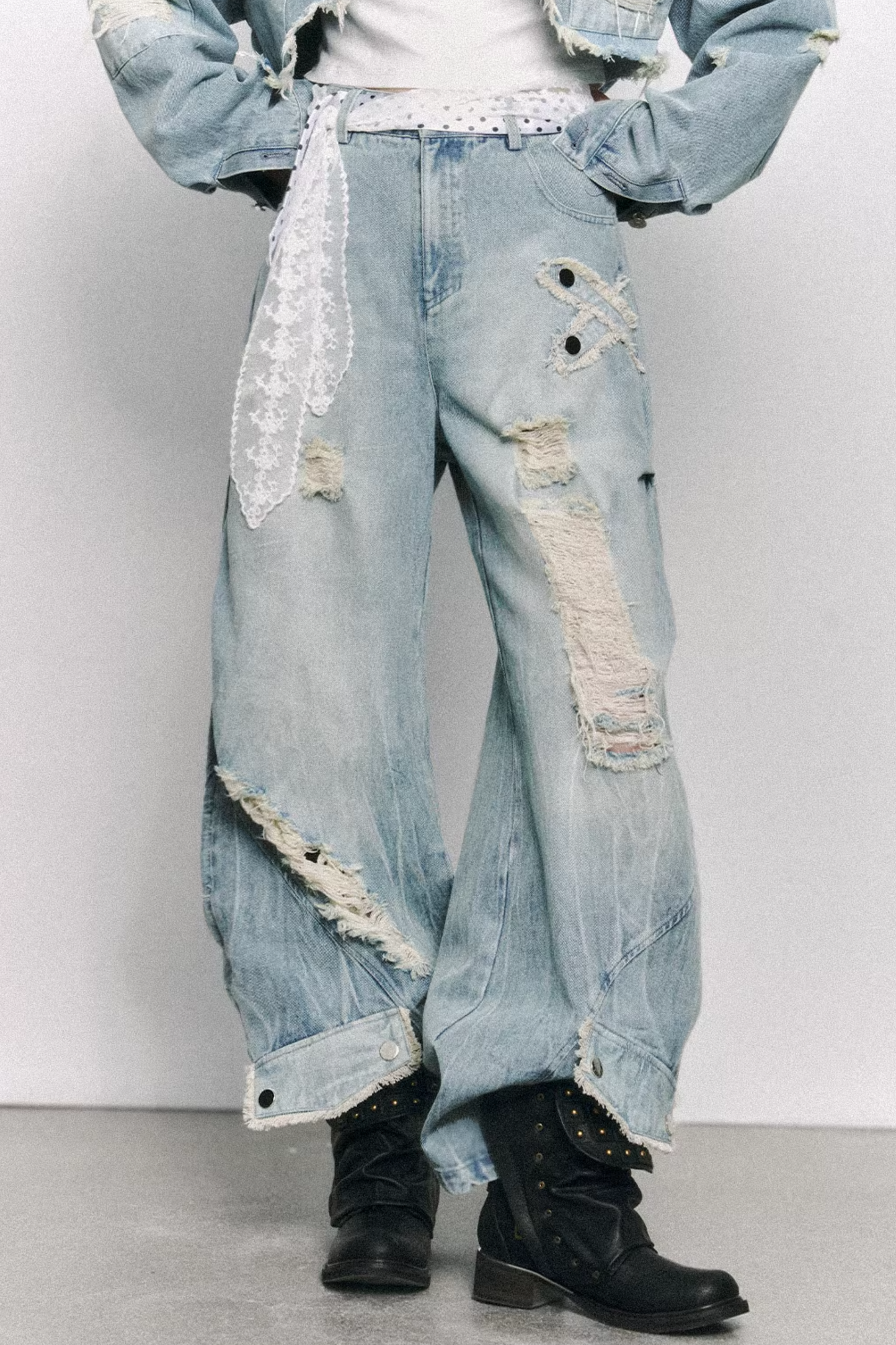 Retro Washed Wide-Leg Jeans