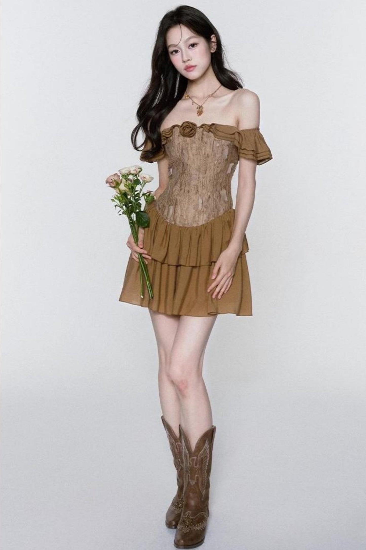 Veins One-Shoulder Dress