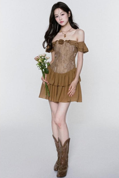 Veins One-Shoulder Dress