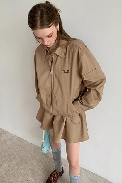 Rose Embroidery Loose Jacket