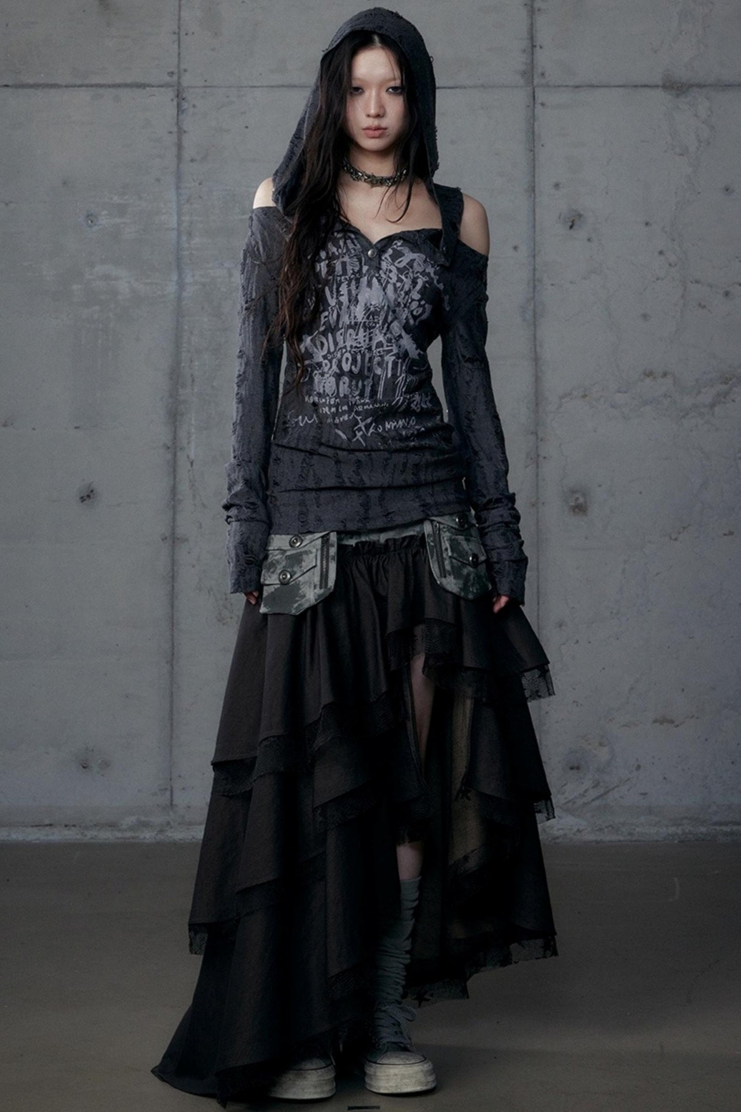 Vintage Punk Hooded Top