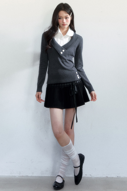 Korean-Style Decorative Shirt Collar