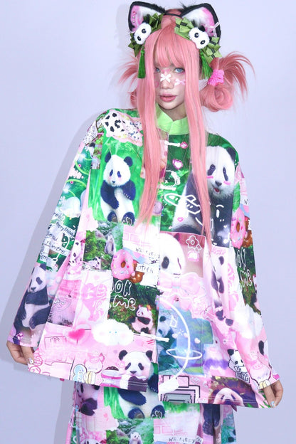Panda Collage Printed Tang Top