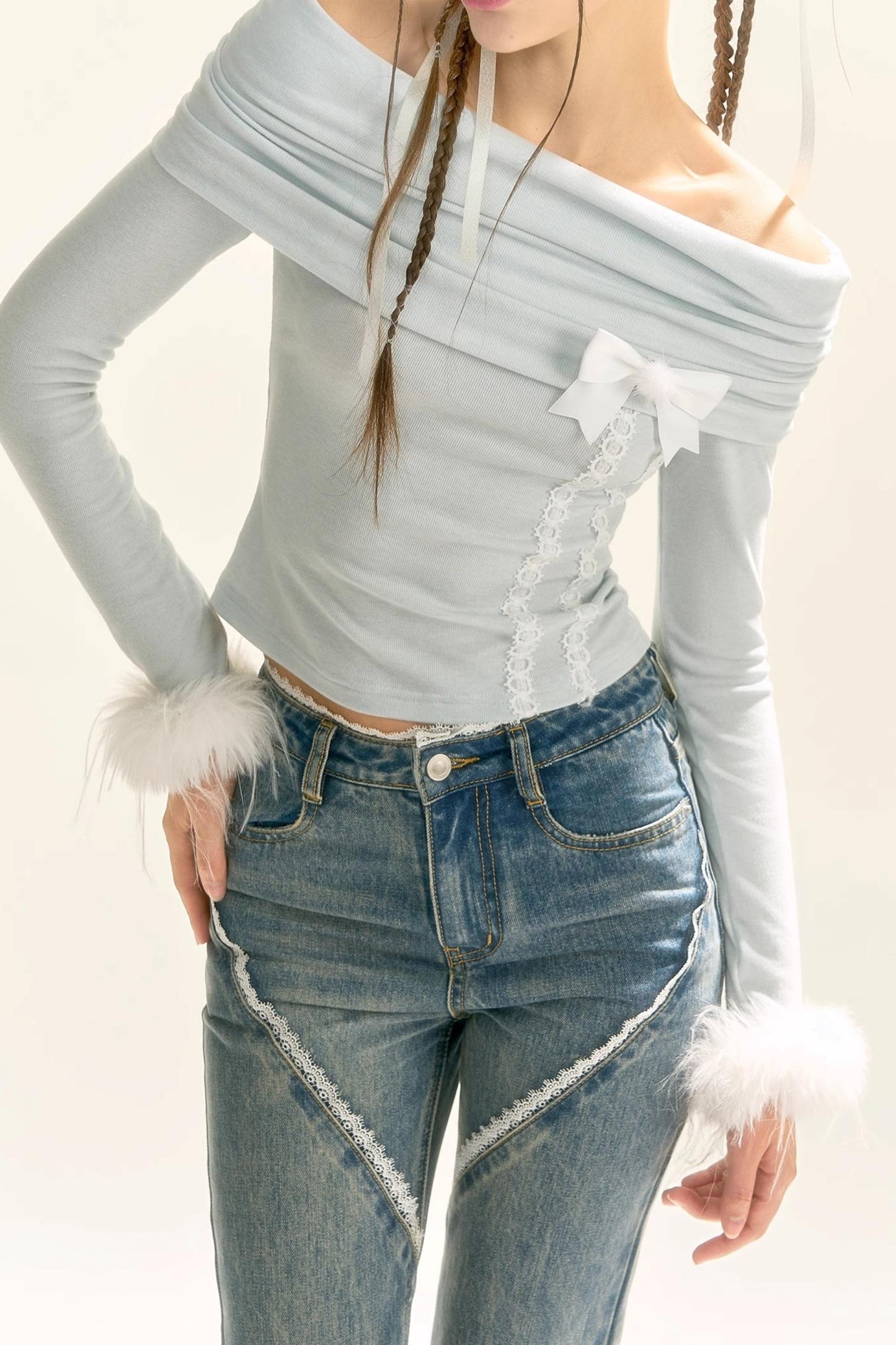 One-Shoulder Knit Sweater Top