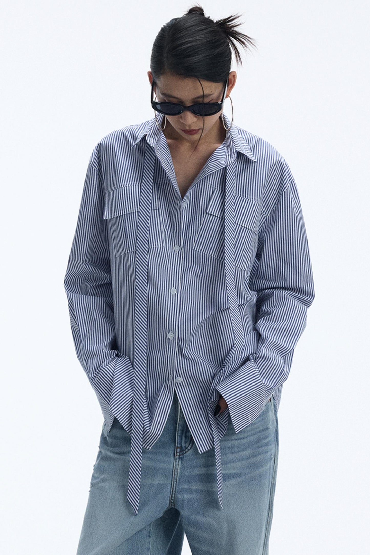 Blue And White Stripe Shirt