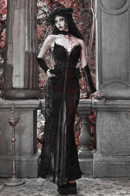 Gothic Love Glitter Fishtail Dress Set-Up