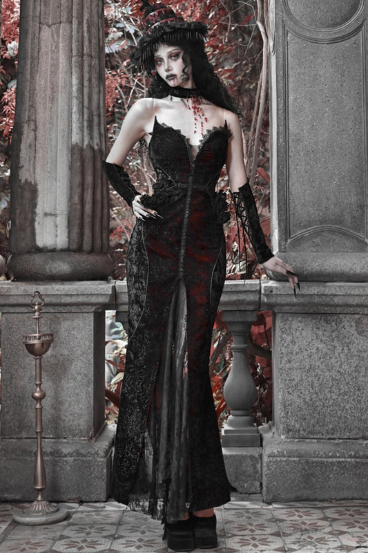 Gothic Love Glitter Fishtail Dress Set-Up