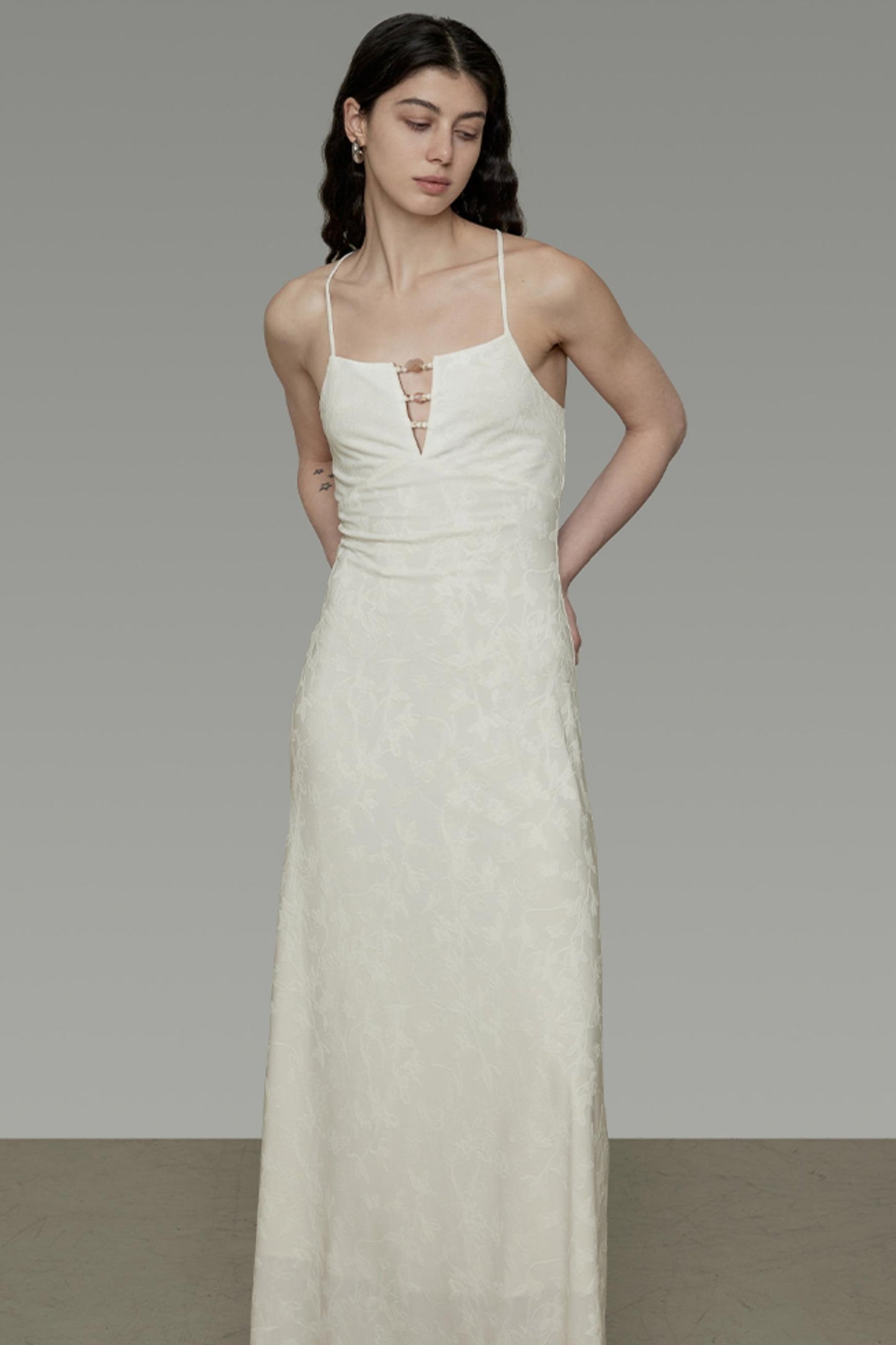 Sleeveless Halter Maxi Dress