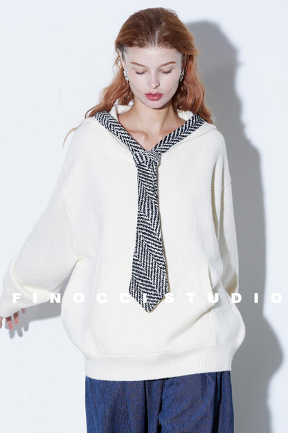 Herringbone Hooded Winter Top