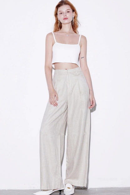 High-Waisted Linen Pants
