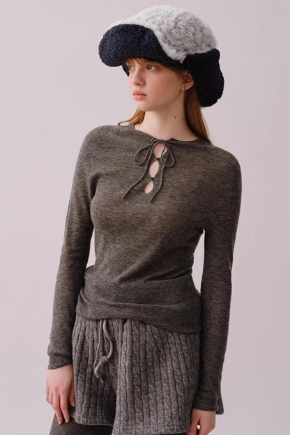 Water-Soluble Wool Knitted Top