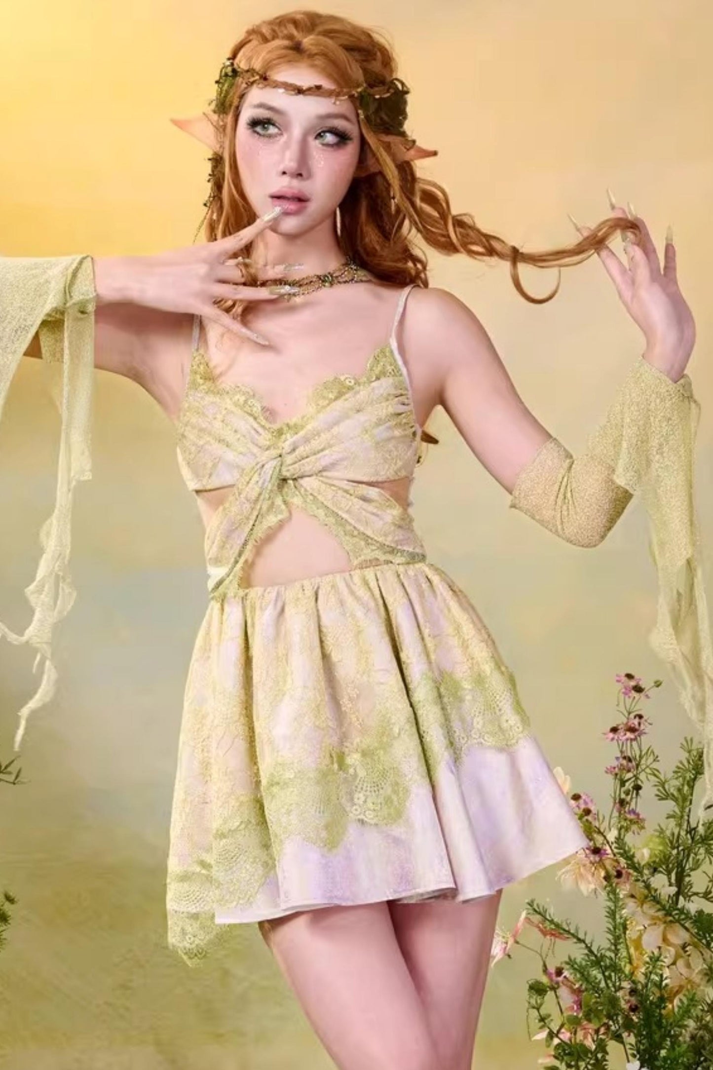 Sylvia Lace Butterfly Dress Set-Up