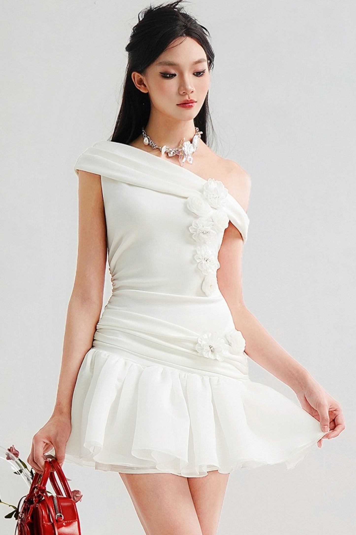 Ethereal Off-Shoulder Organza Dress