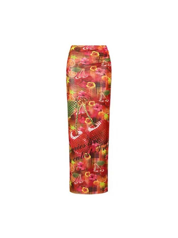 Summer Fruit Print Millennial Cheongsam Set