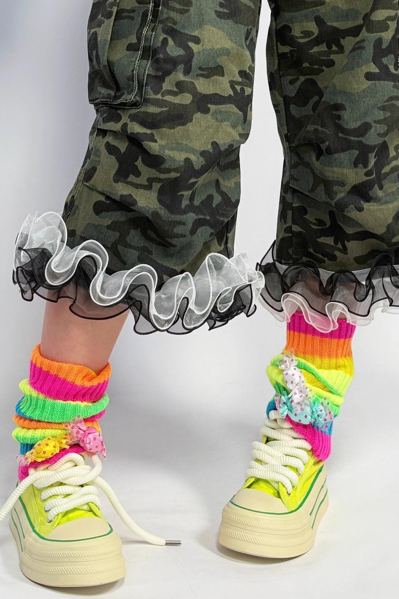 Dopamine Rainbow Stripe Leg Sleeve Sock