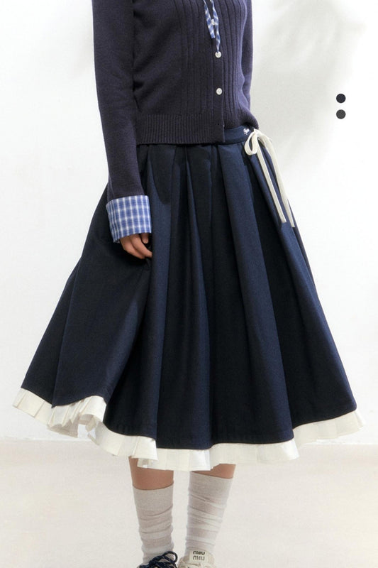 Autumn Pleated A-Line Skirt