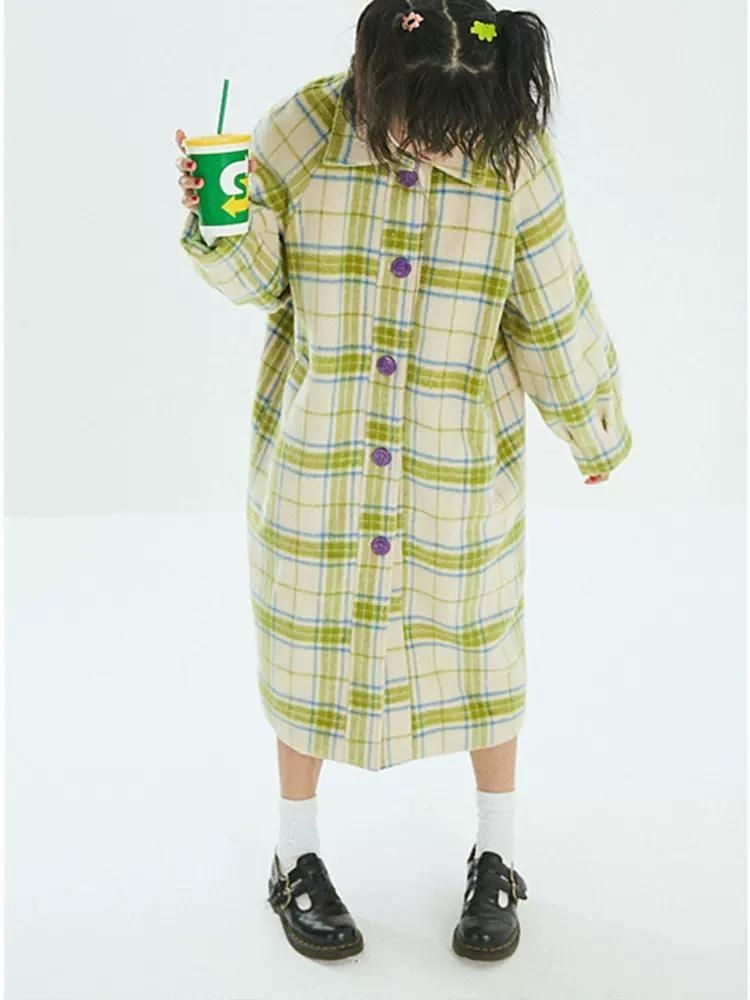 Long Sandwich Warm Tweed Coat