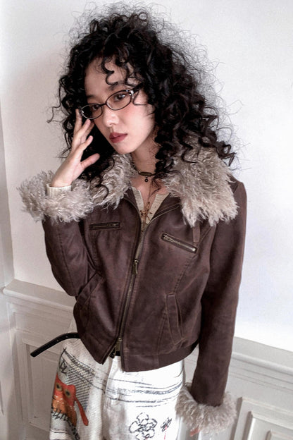 Gentle Cropped Leather Jacket