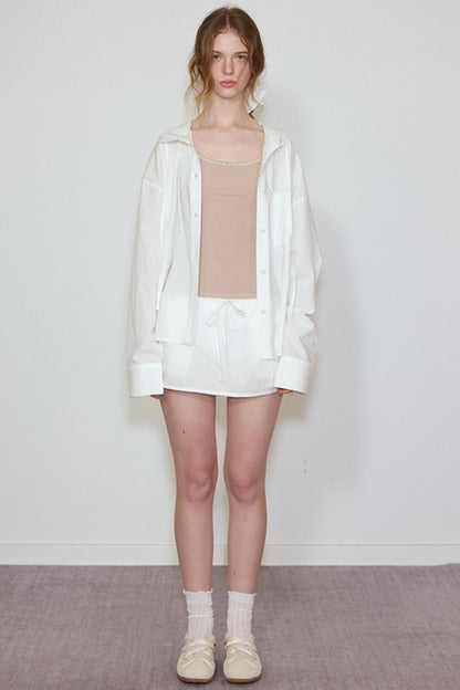 Sun Lace Set: Hooded Shirt Skirt Set-Up