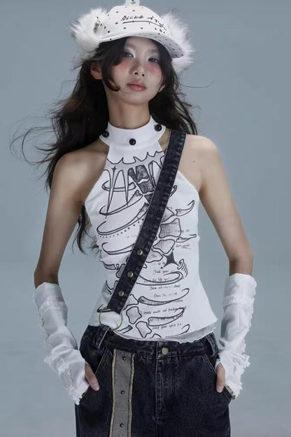 White Halterneck Top