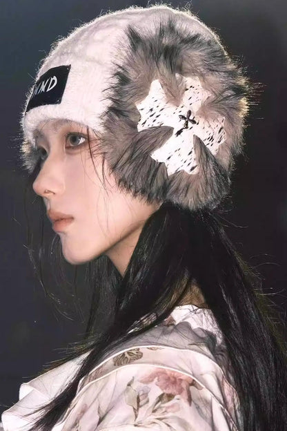 Horsehair Rivet Knit Wool Hat