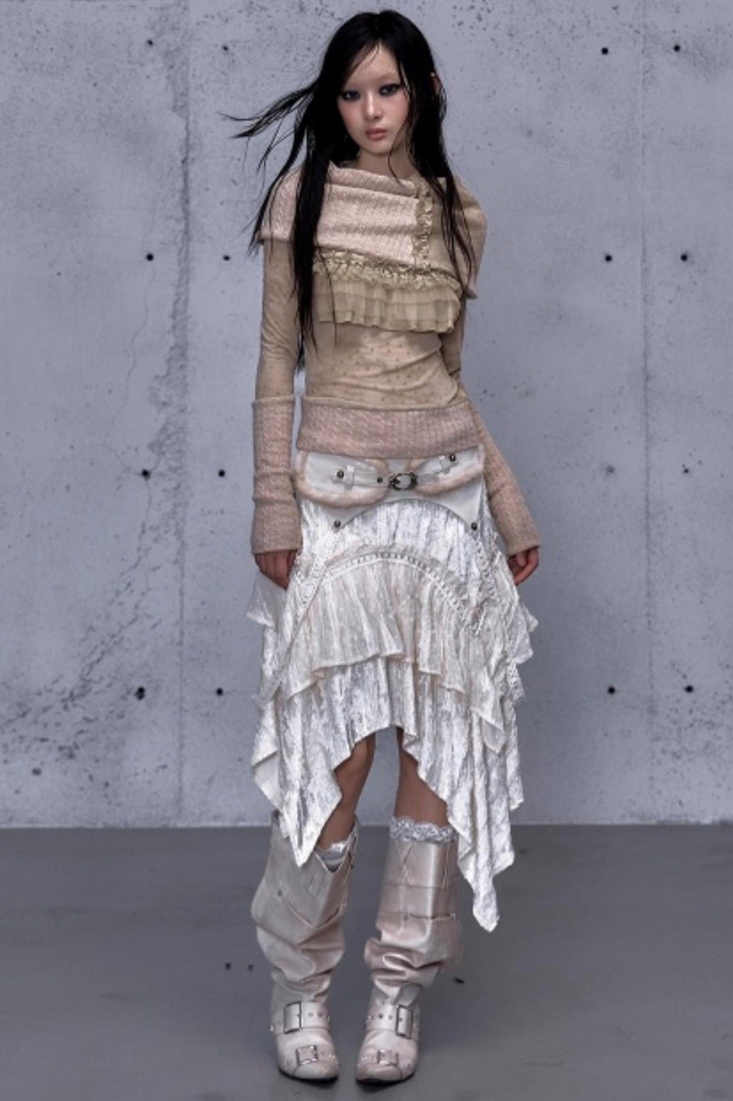 Retro Velvet Lace Skirt