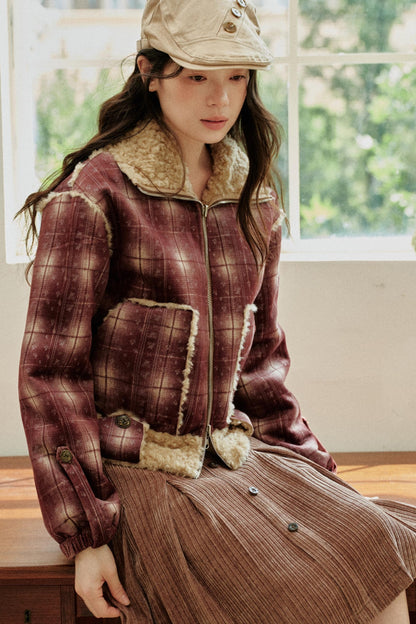 Burgundy Plaid Reversible Jacket
