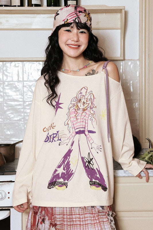 Autumn Off-Shoulder Long Sleeve Top