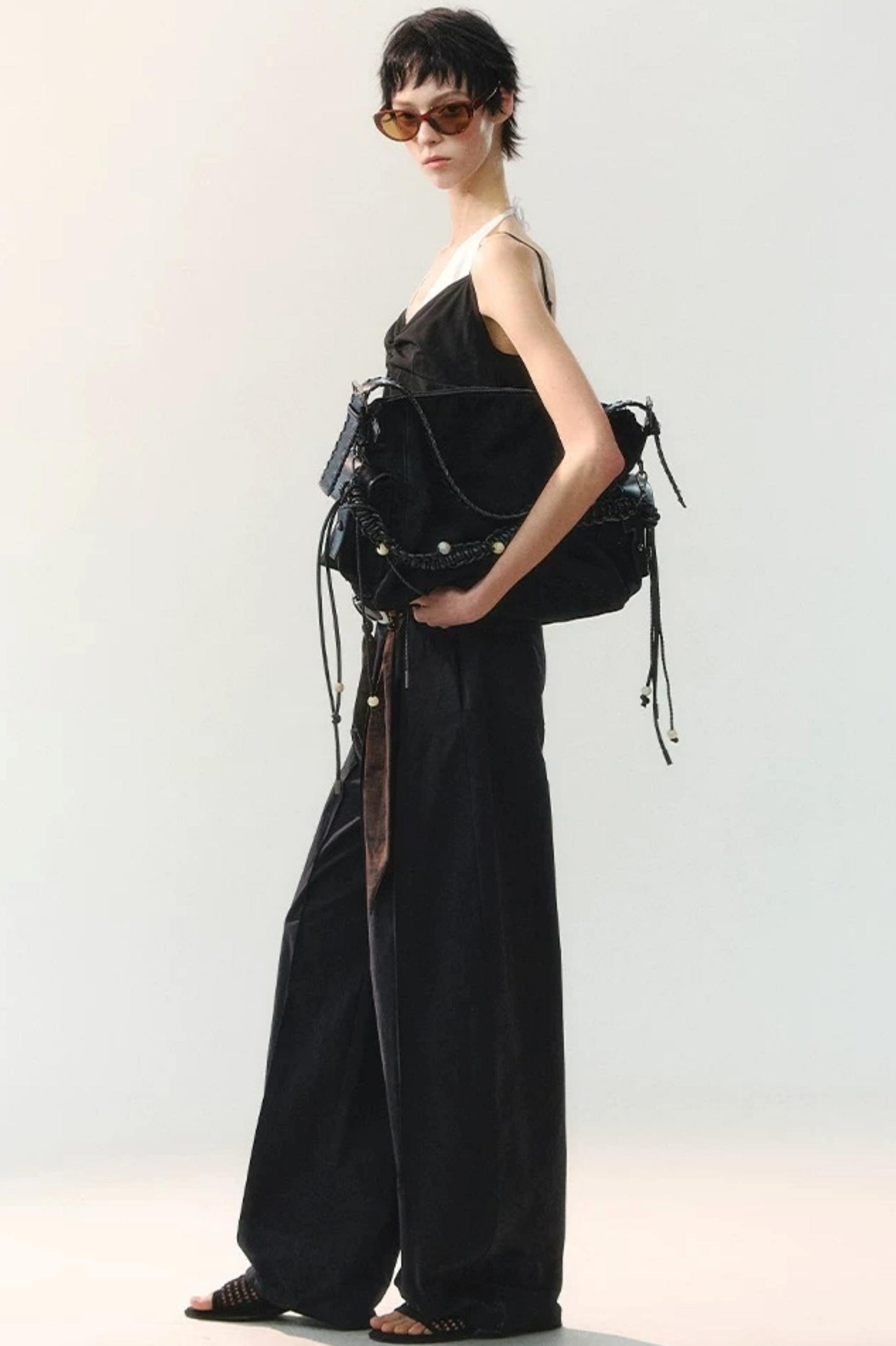 Silk Tie Waist Trousers