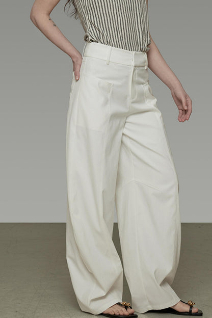 Sickle Arc High-Waisted Wide-Leg Pants