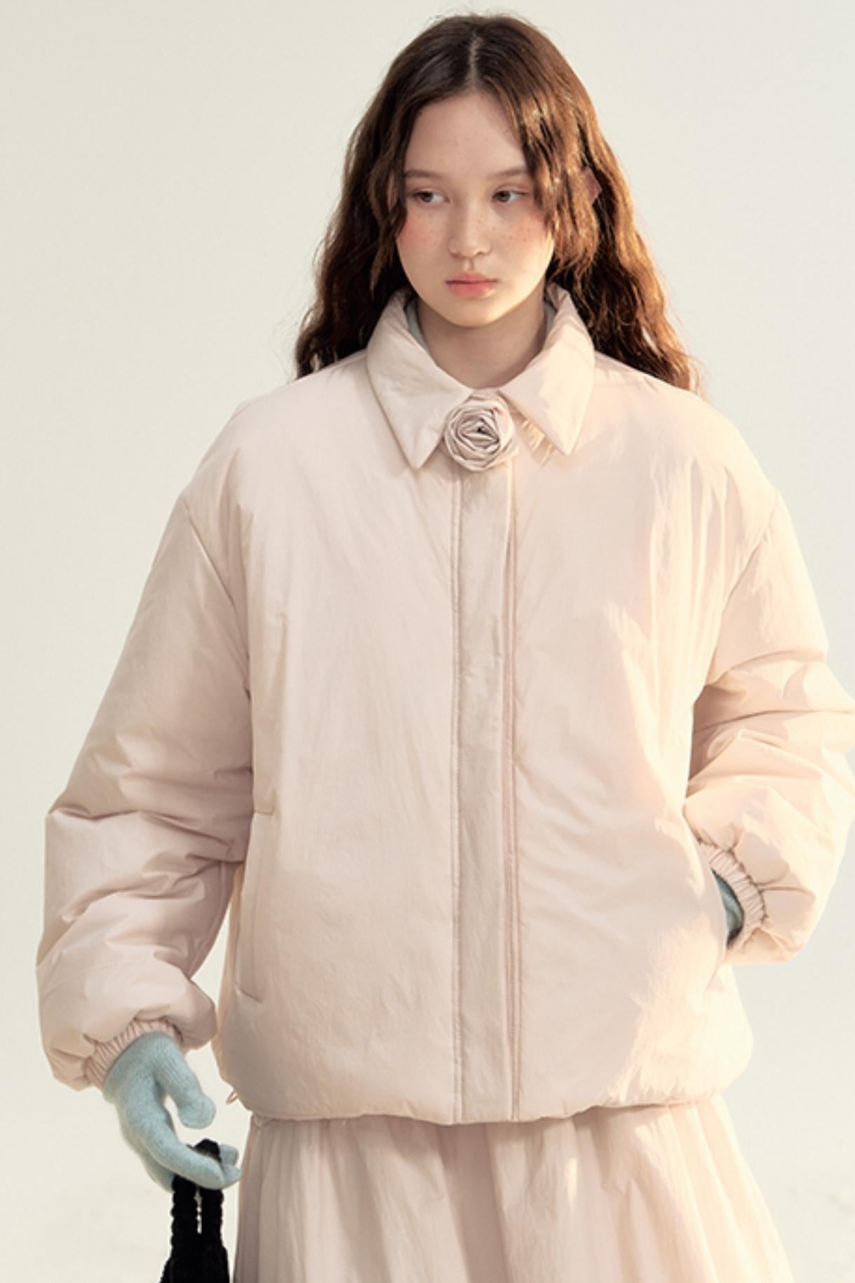 Iceland Pink Rose Padded Short Coat