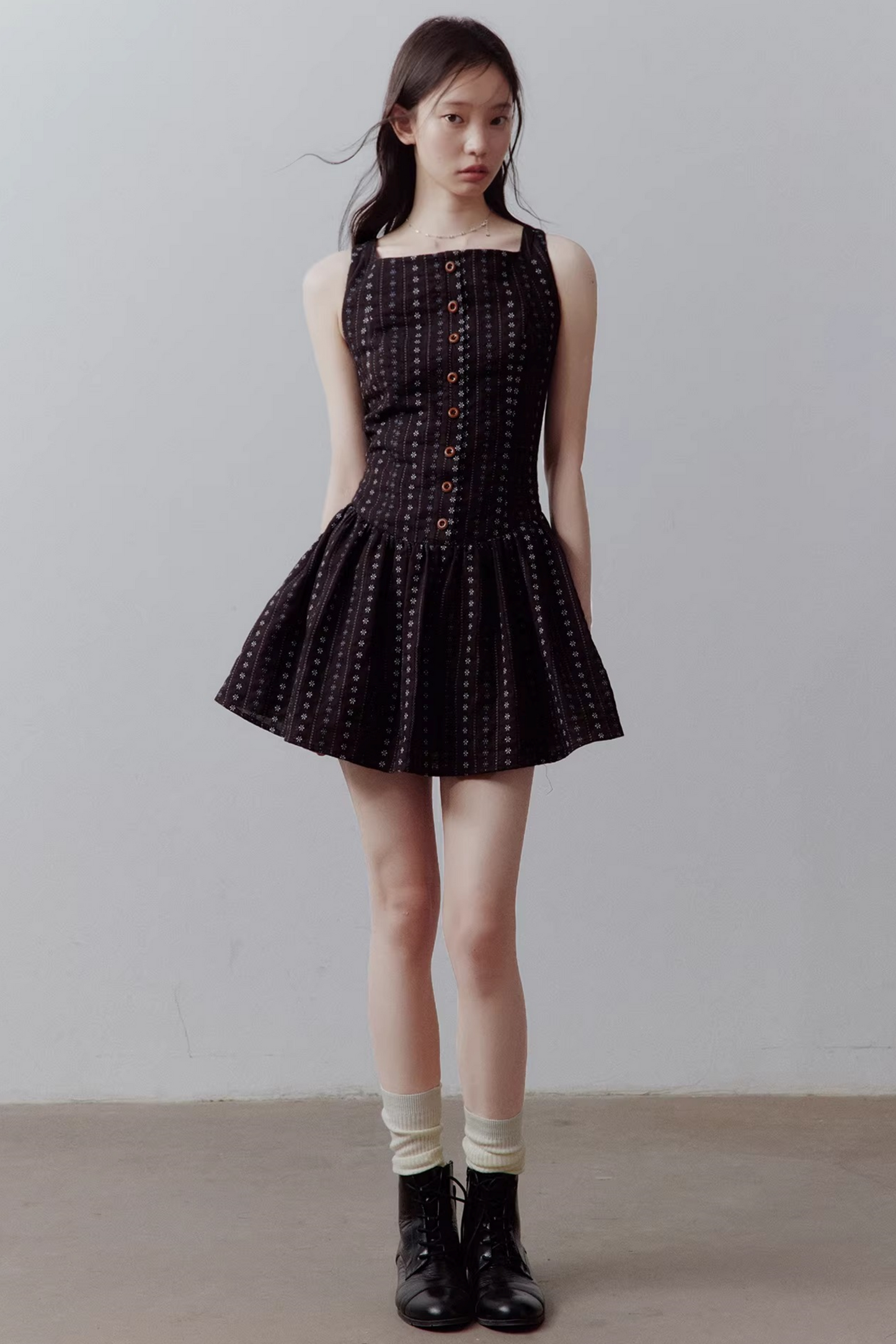 Retro Floral Jacquard Dress