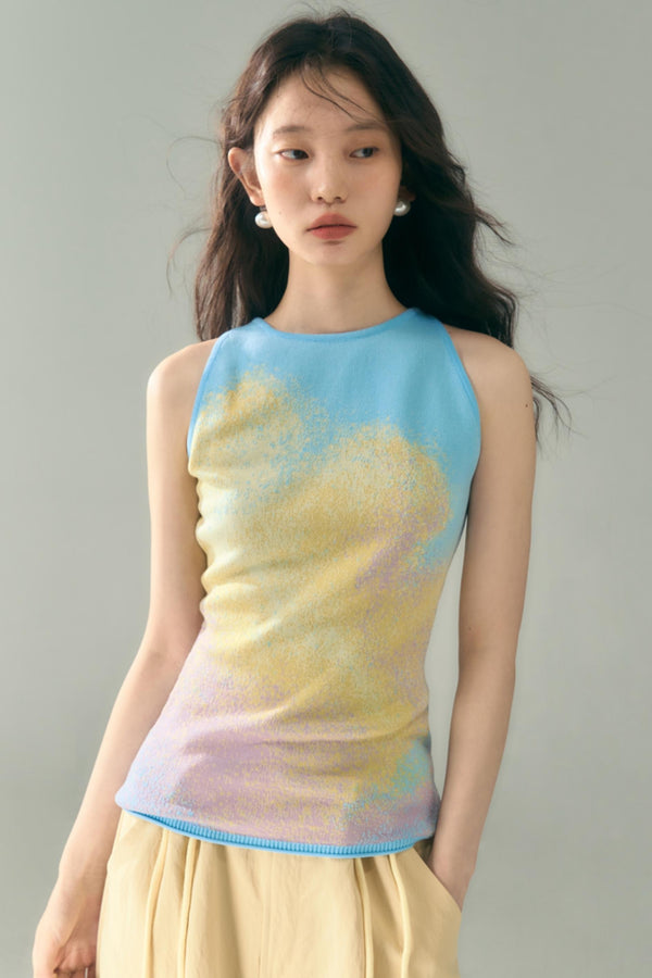 Sunrise Cloud Jacquard Sleeveless Vest