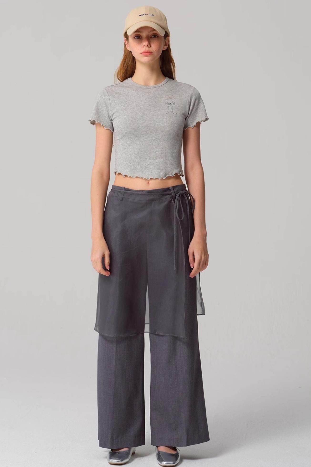 Embroidered Slim Fit Short Sleeve Top